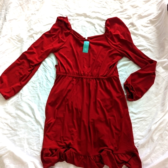 Maurices red ruffle tie dress size medium NWT - Picture 6 of 6